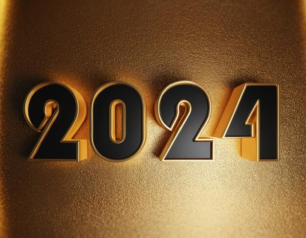 Nowy rok 2024 Temat tekstu 3D