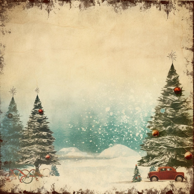 Nowy rok akwarele świąteczne obrazy Zimowe śnieżne krajobrazy i postacie