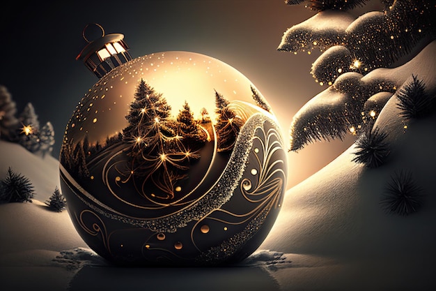 Zdjęcie nowy rok i wesołych świąt wakacje zimowe tło dekoracje świąteczne tło generatywne ai