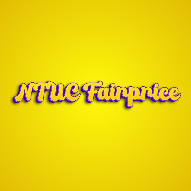 Zdjęcie ntucfairprice typografia 3d projekt żółty różowy biały tło zdjęcie jpg