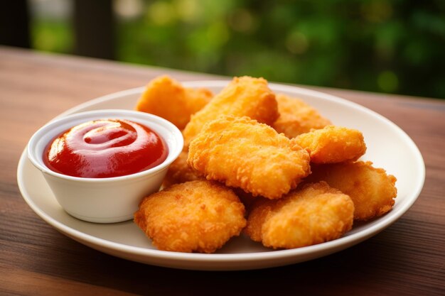 Nuggets z kurczaka i domowy ketchup.