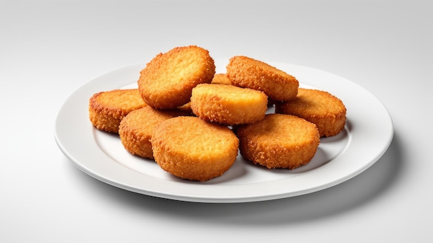 Nuggets z kurczaka na białym tle