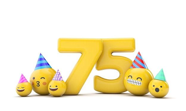 Numer emoji urodziny świętowanie d render