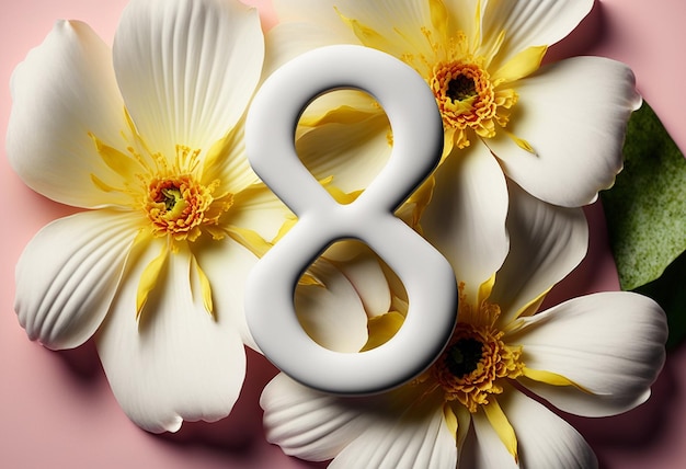 Numer osiem z kwiatów Generative AI