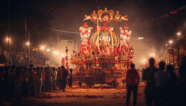 Zdjęcie obchody festiwalu dussehra vijayadashami z wydarzeniami kulturalnymi