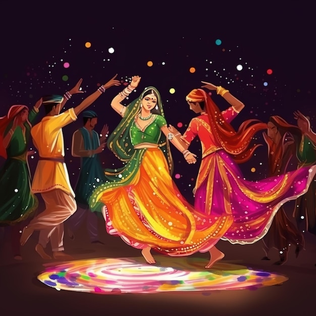 Obchody nocy Dandiya na navratri