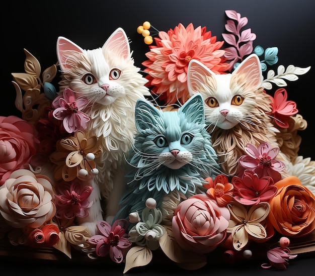 Obfite szczęśliwe haftowane tureckie kocięta Van wklejane