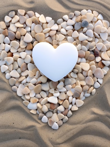 Zdjęcie obiekt w kształcie serca na piasku