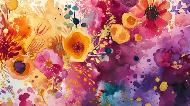 Obraz akwarystyczny o abstrakcyjnym kolorowym kwiacie skierowanym ku światłu aigx
