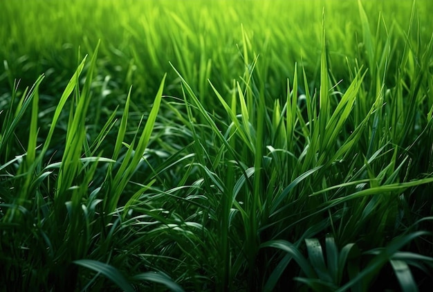obraz bardzo gęstej zielonej trawy w stylu matowego zdjęcia