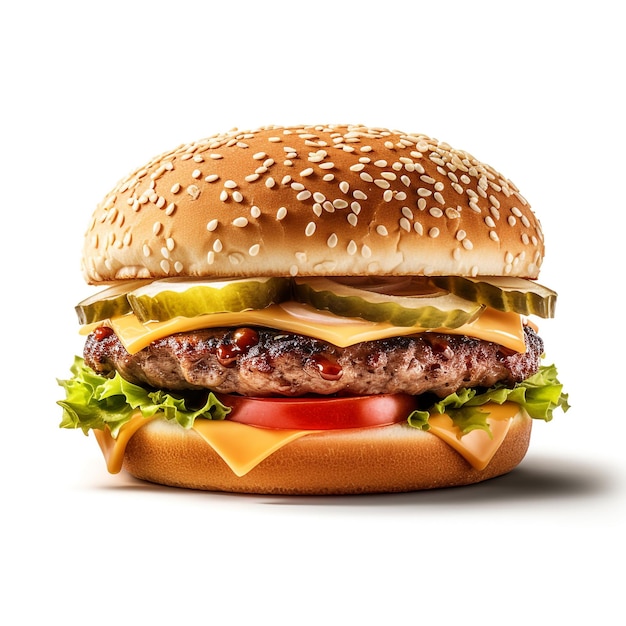 Obraz burgera na białym tle