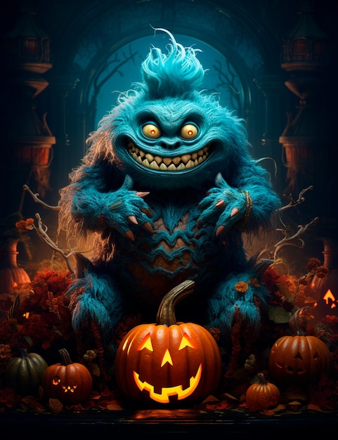 obraz ciemnego stworzenia na Halloween