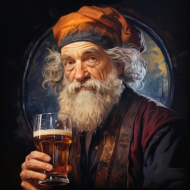 Zdjęcie obraz człowieka trzymającego szklankę piwa