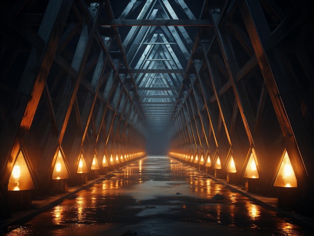 obraz długiego mostu ze światłami