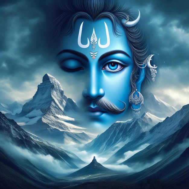 Obraz festiwalu niebieskiego oka Pana Mahadeva
