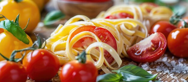 Obraz fettuccine pomidorowej, kluczowego składnika kuchni włoskiej