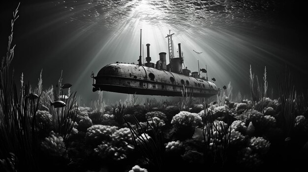 Zdjęcie obraz fotograficzny tapety hd łodzi podwodnej