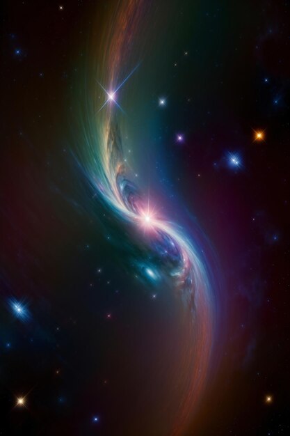 Obraz Galaktyki Spiralnej Z Gwiazdami W Tle