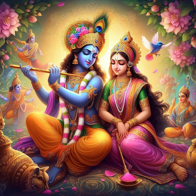 Obraz Holi Radha Krishna