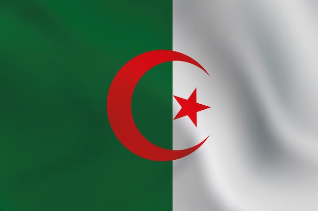 Zdjęcie obraz ilustracji flagi narodowej algierii