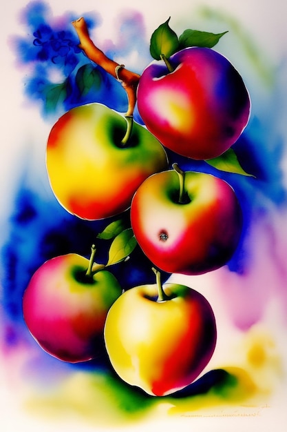 Obraz jabłek, które są na gałęzi