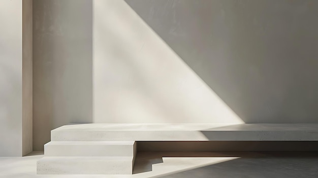 Obraz jest 3D renderowaniem minimalistycznego pokoju z betonową podłogą i ścianami
