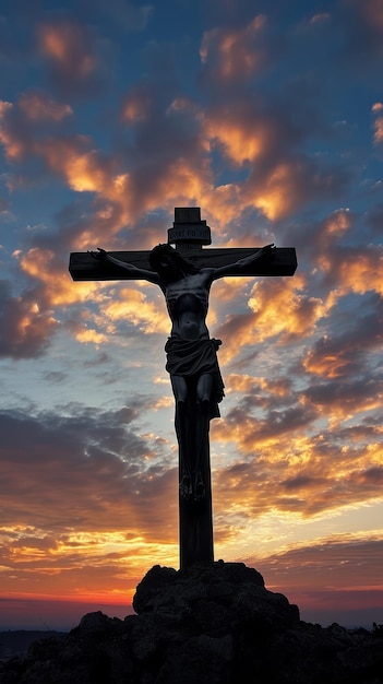 Obraz Jezusa na krzyżu w Wielki Piątek