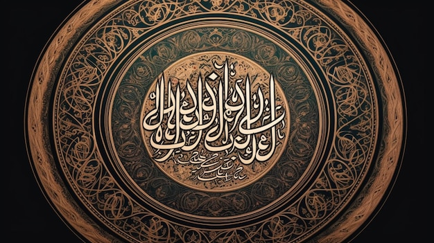 Obraz kaligrafii arabskiej ze słowem „kaligrafia”.