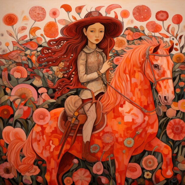 Obraz kobiety na koniu