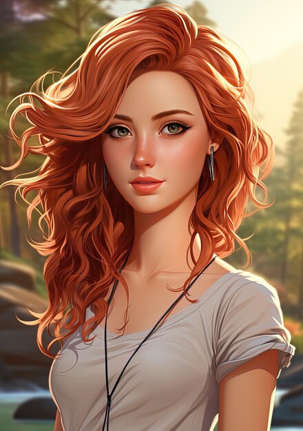 obraz kobiety z czerwonymi włosami