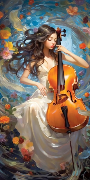 Obraz kobiety z wiolonczelą
