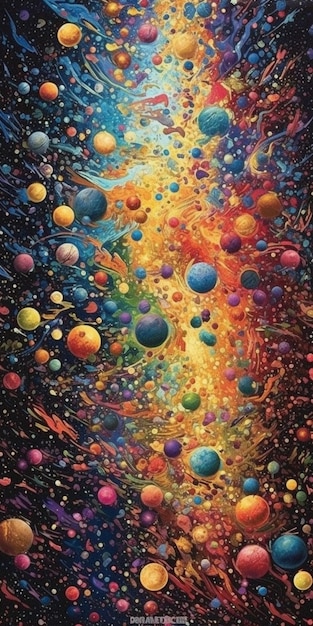 obraz kolorowego obrazu przedstawiającego słońce i planety generatywne ai