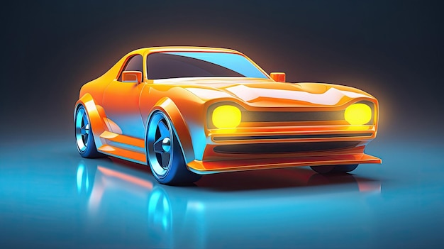obraz koncepcyjny samochodu z żółtym światłem z przodu.