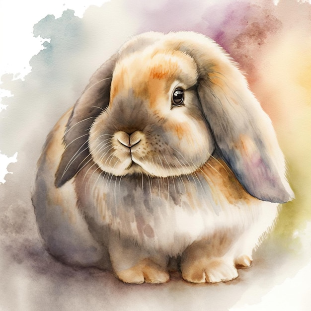 Obraz królika, który ma długie ucho i długie ucho.