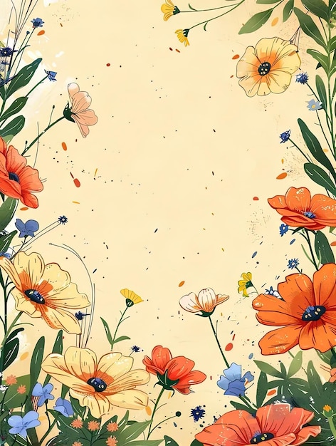 Obraz kwiatów na żółtym tle