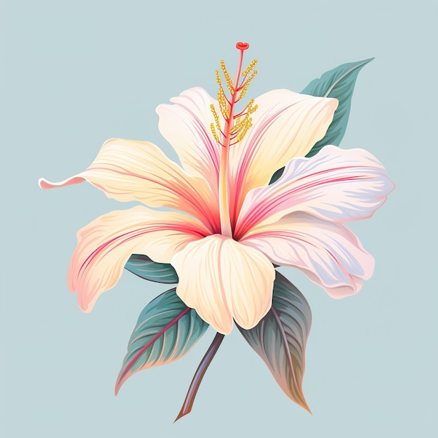 obraz kwiatu z słowem hibiskus na nim