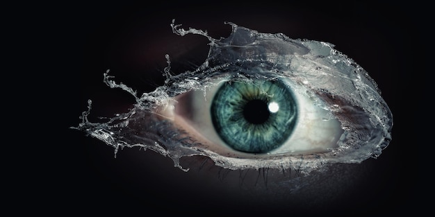 Obraz makro ludzkiego oka. Różne środki przekazu