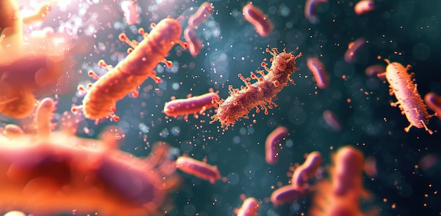 Obraz mikroskopowy bakterii Pojęcie nauki i medycyny