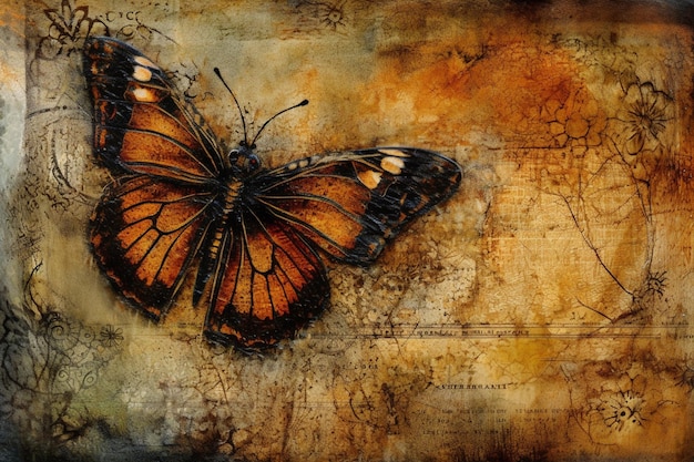 Zdjęcie obraz motyla monarchy ze słowem monarcha.