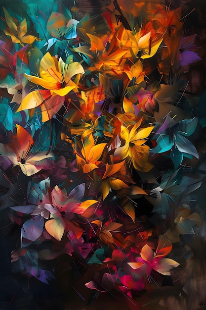 obraz motyli z kolorami tęczy
