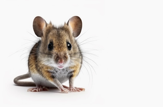 Obraz myszy na białym tle Generatywne AI