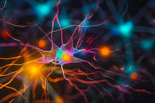 Zdjęcie obraz neuronów zaangażowanych w planowanie i rozwiązywanie problemów, takich jak te w prefr grzbietowo-bocznym