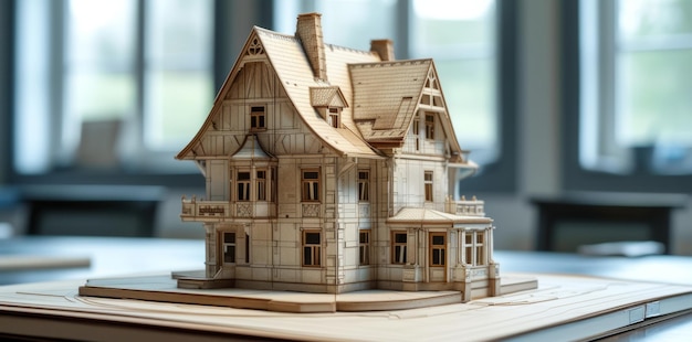 Obraz nowego modelu domu na planie architektonicznym