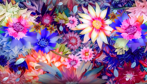 Obraz olejny kwiat botaniczny wydruk na płótnie kartkę z życzeniami koncepcja natury Wygenerowane AI