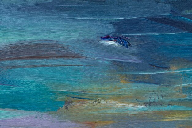 Obraz olejny morze Abstrakcyjny turkusowy pejzaż morski Impresjonizm plenerowy szkic fragment fali