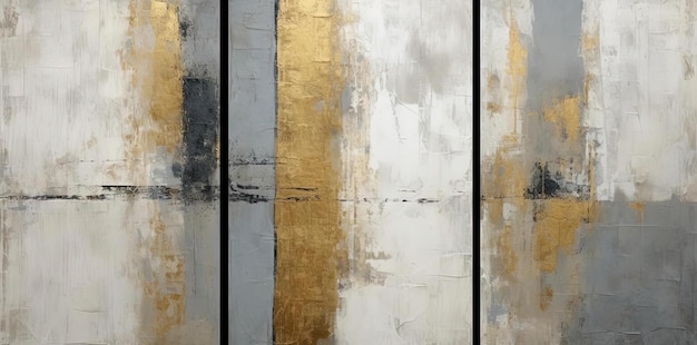 obraz olejny w szaro-złotej i beżowej kolorystyce w stylu minimalistycznych teł