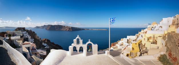 Obraz panoramiczny, jeśli wioska Oia, wyspa Santorini, Grecja