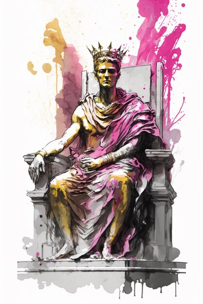 obraz posągu człowieka siedzącego na tronie generatywny ai