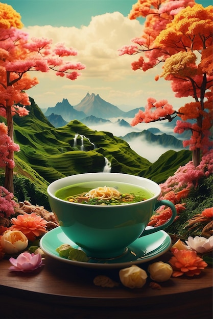 Obraz powinien dobrze pasować do kąta herbaty i kawy powinien mieć japoński dotyk może kiedyś