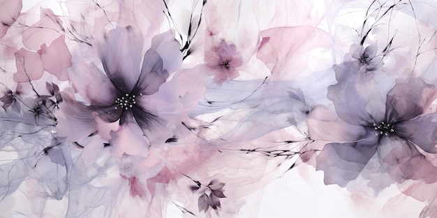 Obraz przedstawiający bukiet kwiatów na ścianie Generative AI Kwiatowe tło